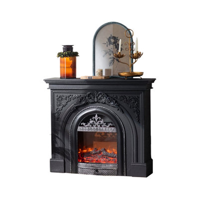 Solid Wood Freestanding Fireplace