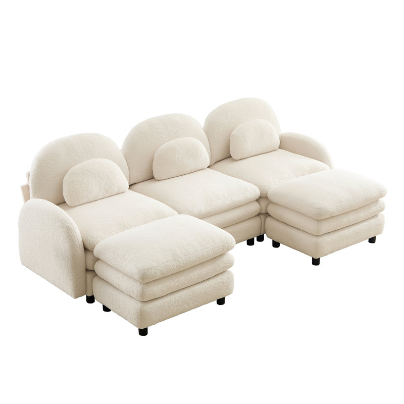Canapé 3 places Teddy, Blanc beige