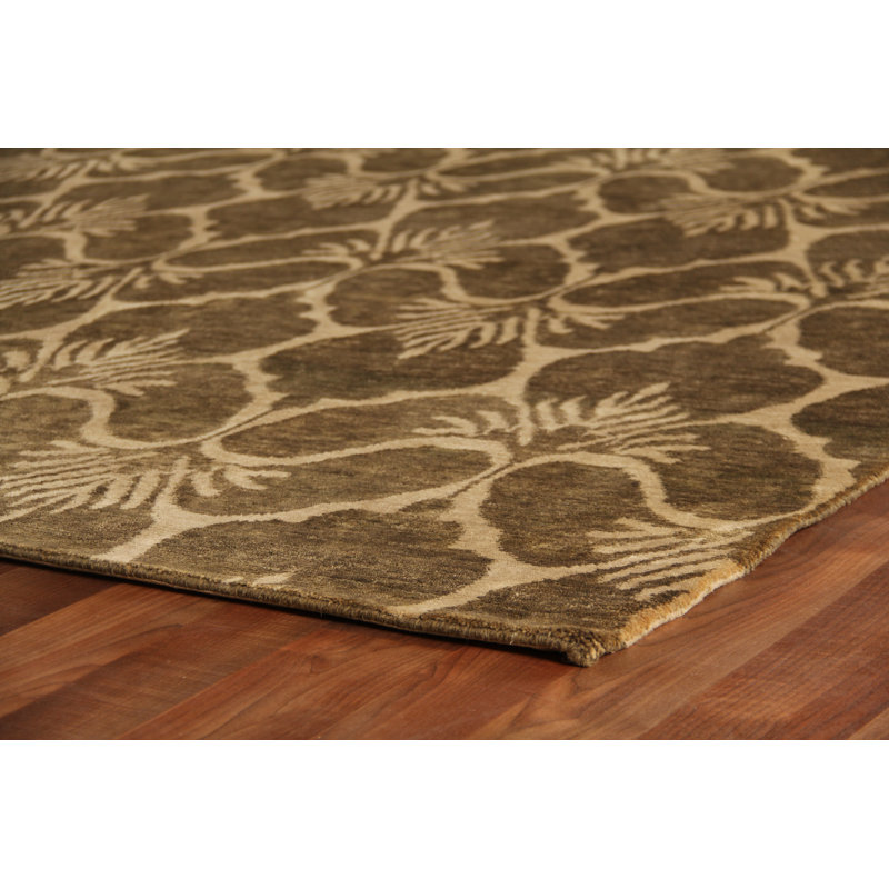 Metro Wool Ikat Area Rug in Taupe/Beige, Rectangle 9' x 12'