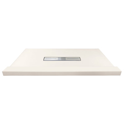 Base de douche Transolor Trimslate 48 po avec seuil simple réglable et bonde centrale