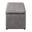 Meuble de rangement rectangulaire avec 2 poufs en lin beige, coussins confortables garnis de mousse, style moderne pour chambre, salon, balcon, gain de place, sièges supplémentaires pour les fêtes et réunions de famille.