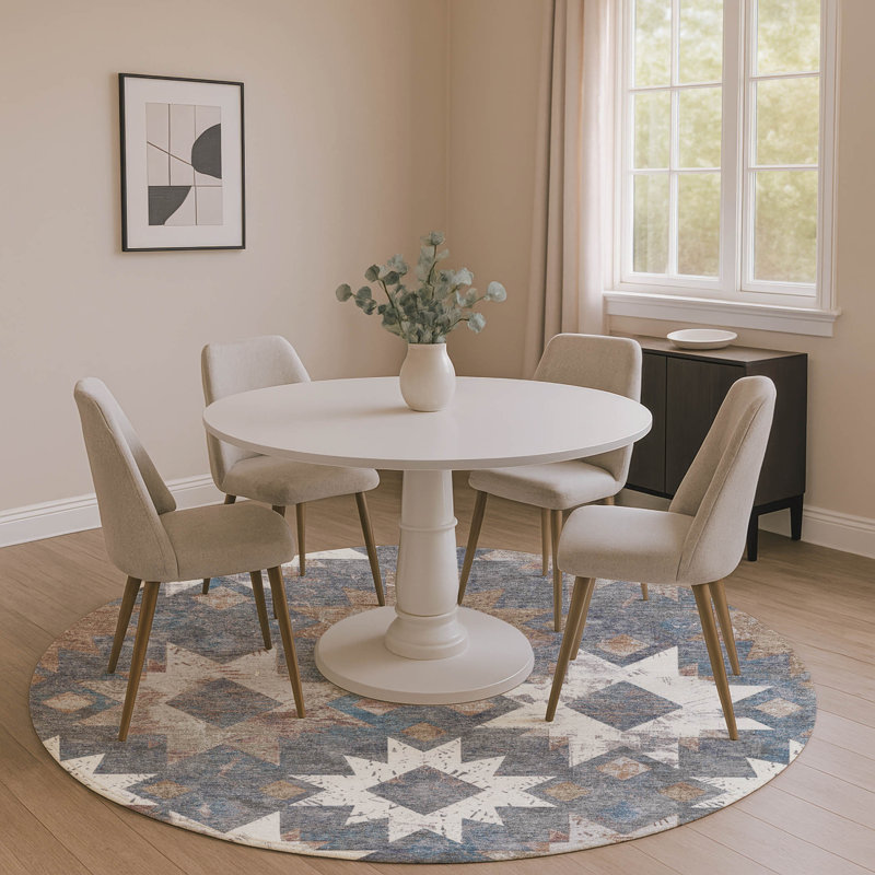 Premium Machine Washable Fairwood AMF1879 Aztec Rug, Round 8'