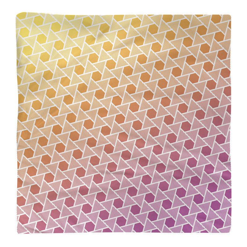 Serviette triangles hexagonals Mcguigan, H 10 po x l 10 po x P 0,1 po, Jaune / Mauve, Polyester