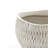 White and Gold V-Pattern Polyresin Round Planter-785041935
