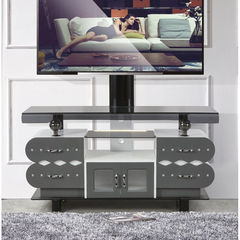 Avamaria Unfinished TV Stand for TVs up to 60", Grey/White