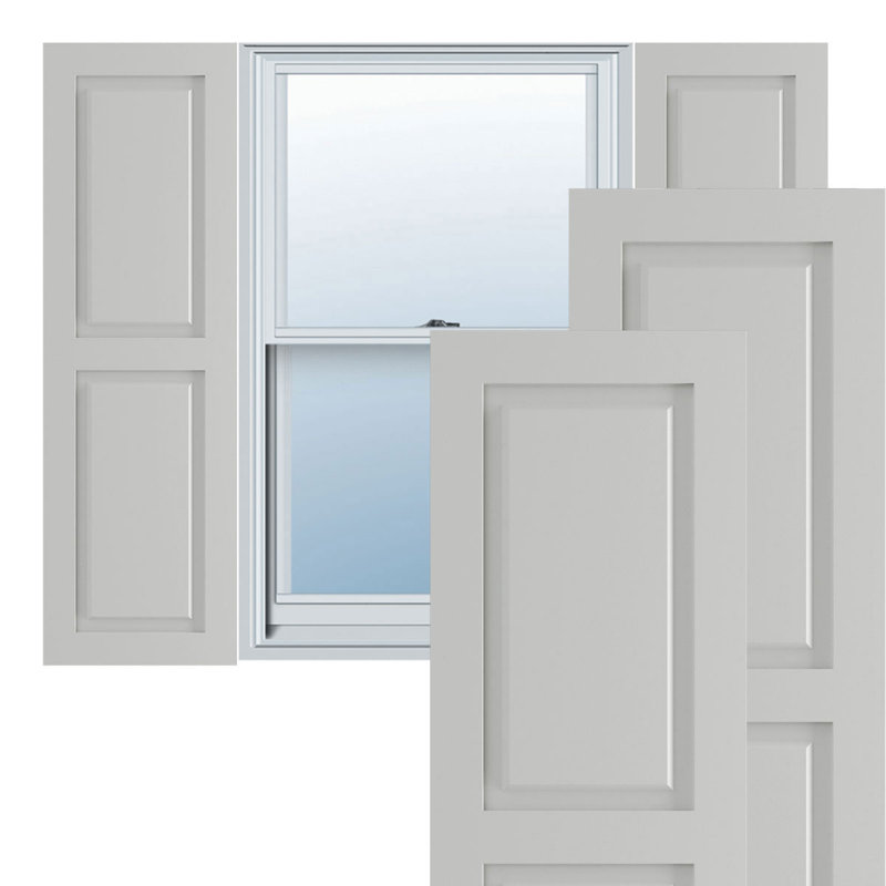 Volets en PVC True Fit, Gris grêle, 18", 80"