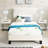 3D Upholstered Twin Platform Bed In White - Breathable Headboard Material Contemporary Bedroom Decor Color Reinforced Center Rails Elegant Addition-128858289