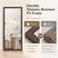 Miroir surdimensionné 71 po x 32 po avec cadre en bois aspect bois haute définition et miroir en cuivre argenté incassable pour salle de bain-129910979-129992615