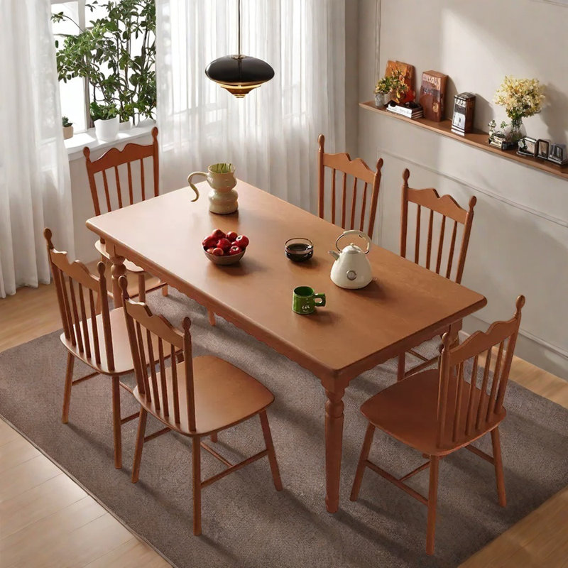 Ensemble de table de salle à manger rectangulaire en bois de frêne, H 29,52 po x L 55,11 po x l 31,49 po