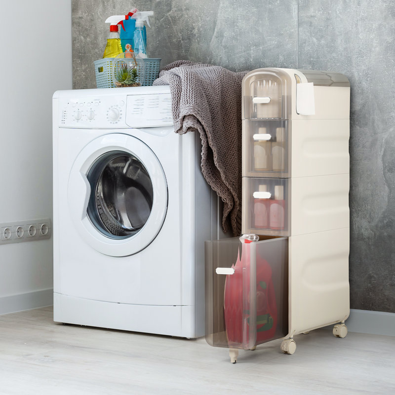 Werbel Plastic / Acrylic Freestanding Bathroom Cabinet, Clear/White