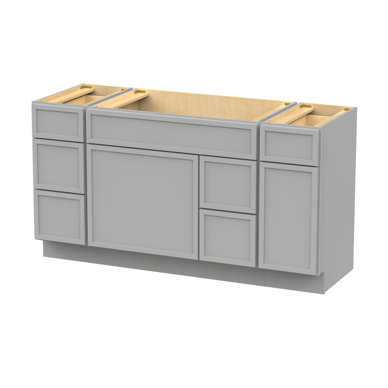 60'' Single Bathroom Vanity Base Only, Gray