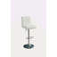 Tabouret de bar réglable à hauteur réglable au gaz en similicuir capitonné à base chromée, ensemble moderne de 2 chaises