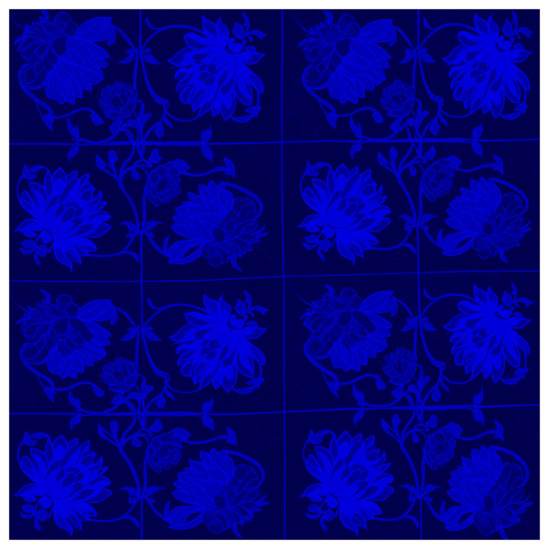 Rideaux de fenêtre à motif floral bleu, voilages et voilages à motif floral - 1 panneau, Sheer, 50 po x 80 po - 1 panneau