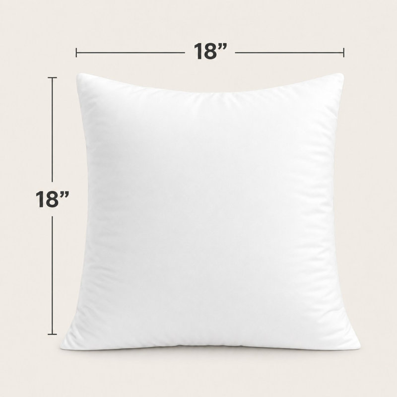 Choppable Micro Pillow Insert - Square Decorative Down Alternative Filled Pillow Insert - 18" x 18" - 4 Pack - White
