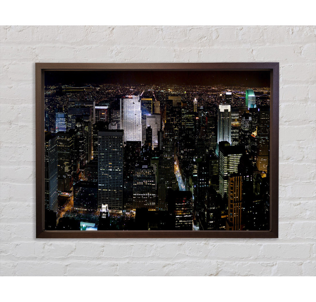 City Building Block Nights - Single Picture Frame Kunstdrucke auf Leinwand