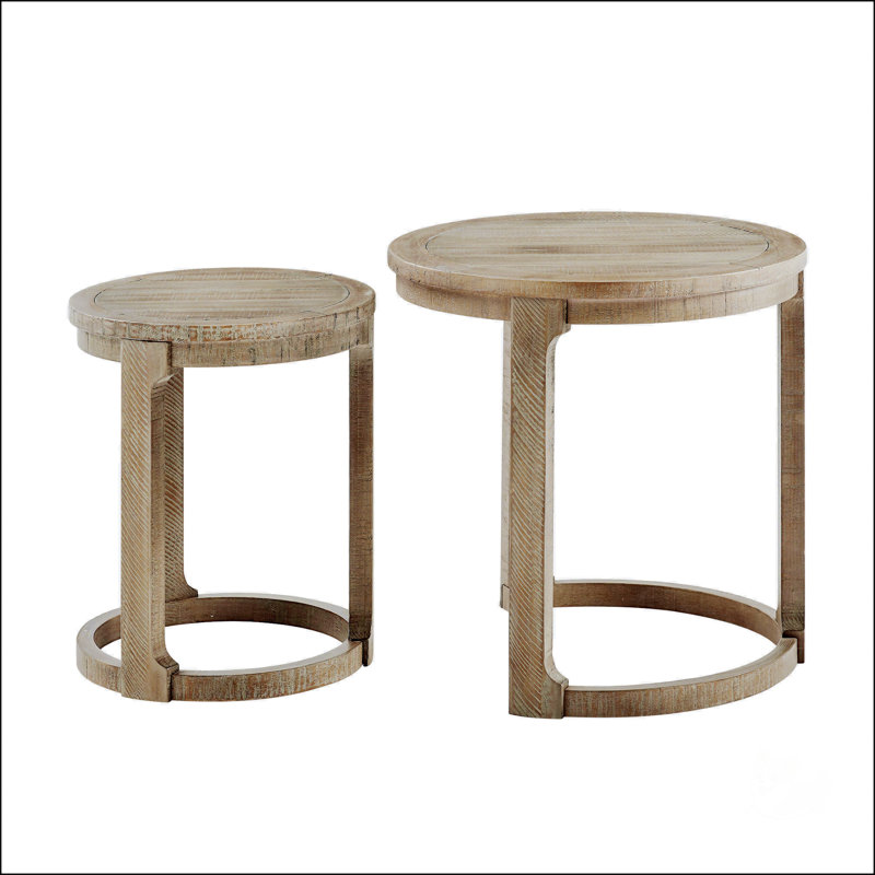 Ensemble de tables basses 24 pouces 2 pièces, Marron clair