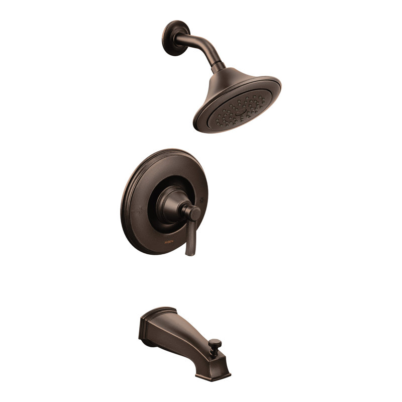 Garniture de robinet de baignoire et douche à pression équilibrée avec poignée levier et Rothentr Rothbury, Bronze huilé
