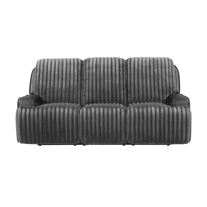 Canapé inclinable électrique avec table basse Lunaro (gris), Gris