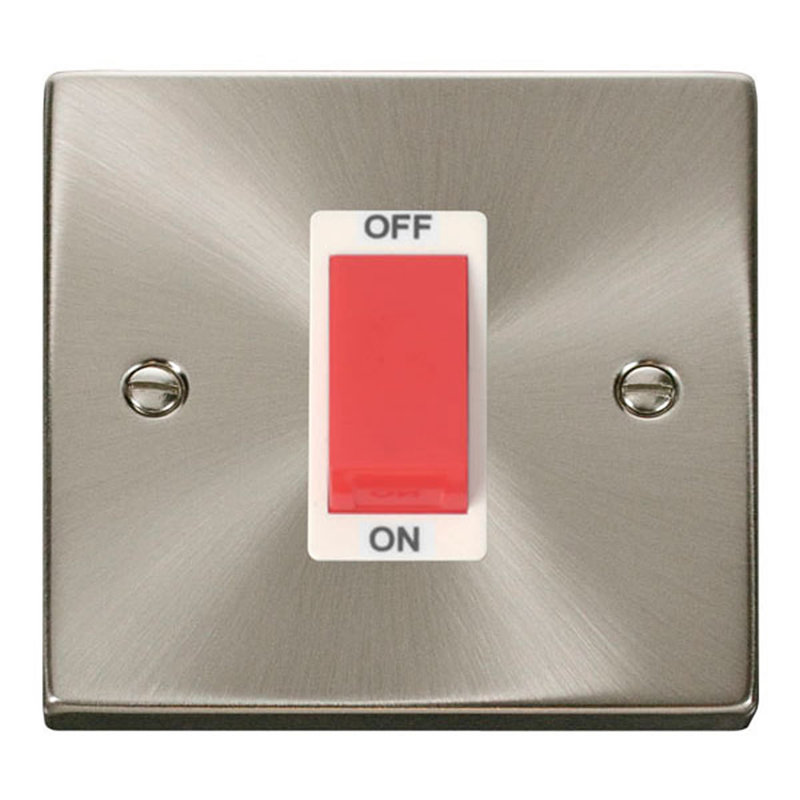 Satin / Brushed Chrome 1 Gang Size 45A Switch
