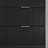 Black 9 Drawer Dresser With Golden Handles, 63″ Wavy Panel Storage Chest-684077921