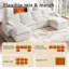 Canapé modulaire en forme de U 137 po. Canapé modulaire en velours côtelé beige pour salon, canapé 6 places Cloud, coussin de siège profond