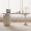 Bureau de 180 cm (70,87 po) en bois massif et bois d'ingÃ©nierie, finition blanche, design incurvÃ©, avec 2 tiroirs-108675472