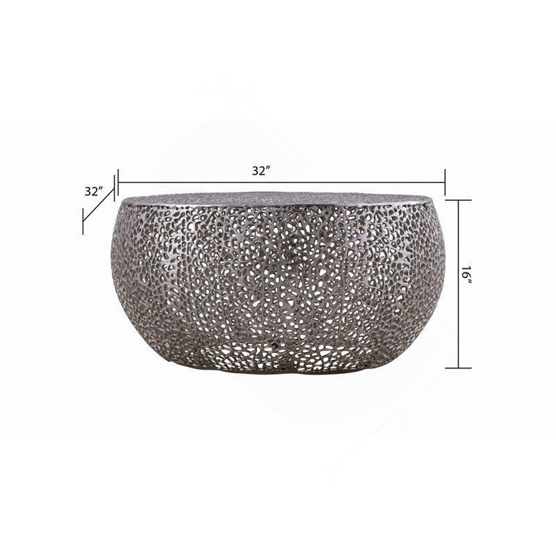 Table basse ronde en argent