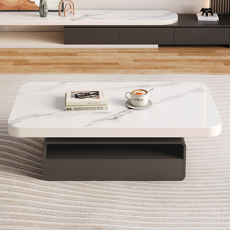 Table basse légère et luxueuse, H 16,1 po x L 43,3 po x l 23,6 po, Gris foncé