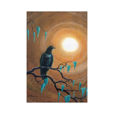 Raven In Dark Autumn by Laura Iverson - Wrapped Canvas Print