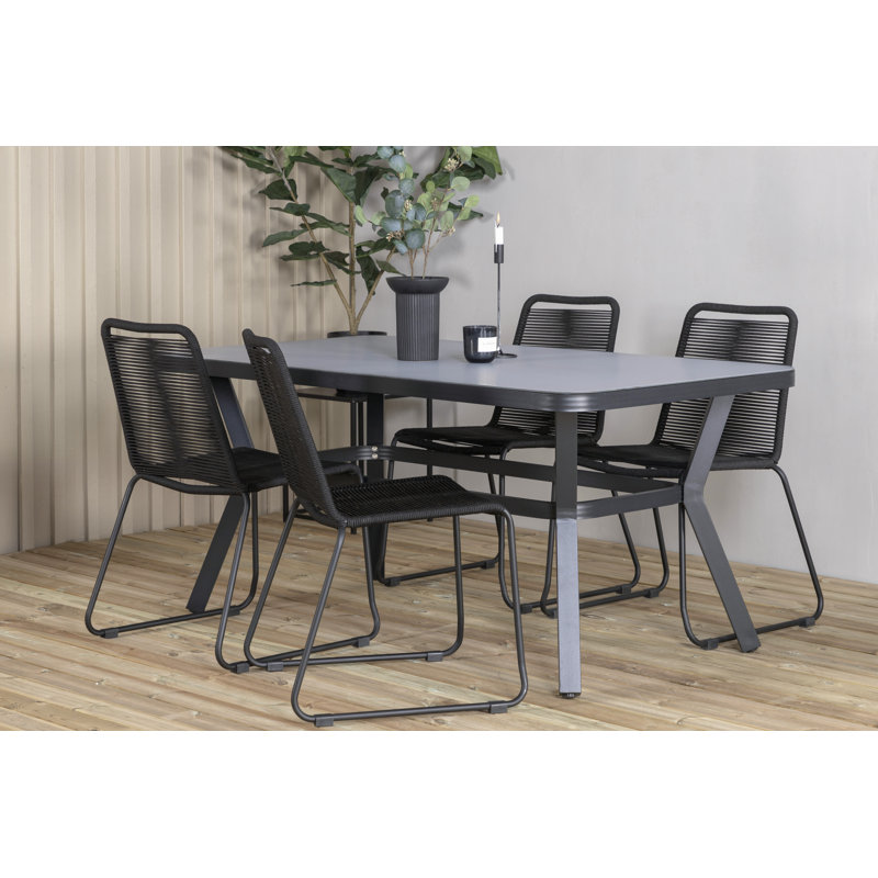 Suffield 4 - Person Dining Set, Black