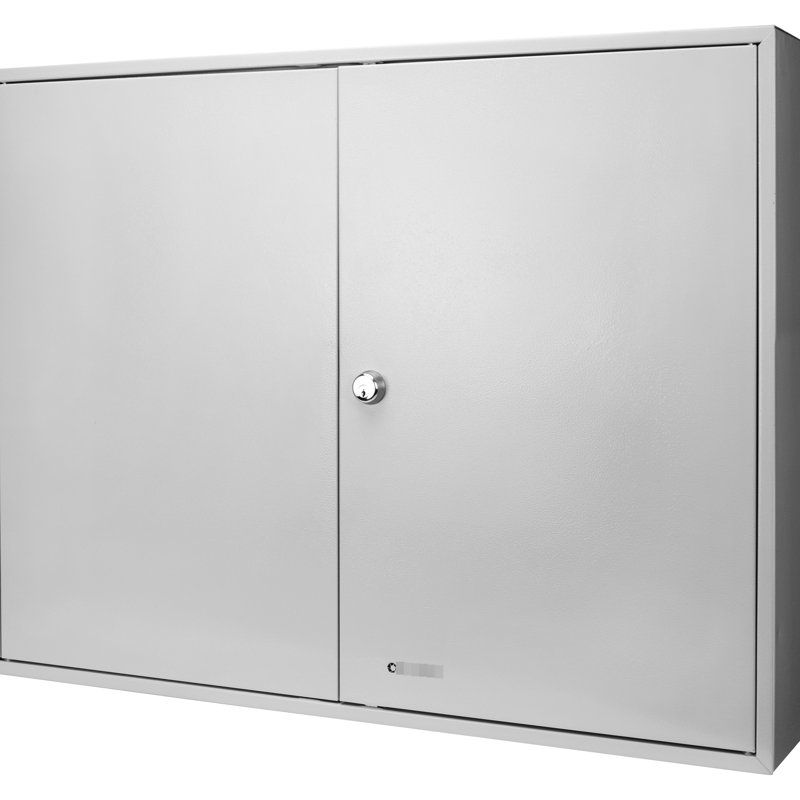 Armoire à clés réglable avec serrure - capacité 400, fixée au mur, acier gris, clés de rangement efficacement étiquetées, fixation 400 et pour une gestion efficace