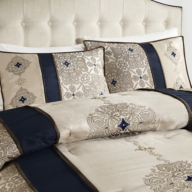 Édredon très grand lit - 100% bleu marine, Marine