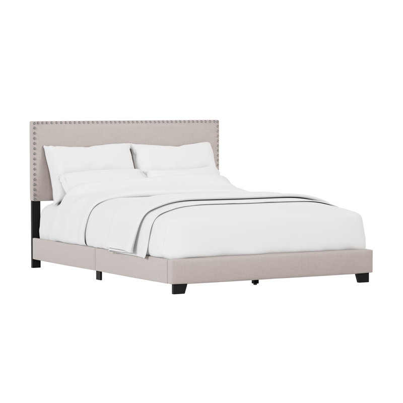 Takengon Upholstered Standard Bed, Queen, White