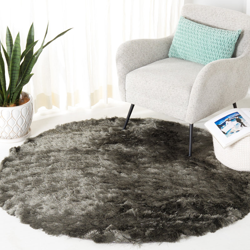Tapis titane touffeté à la main Cimah , Rond 7 pi