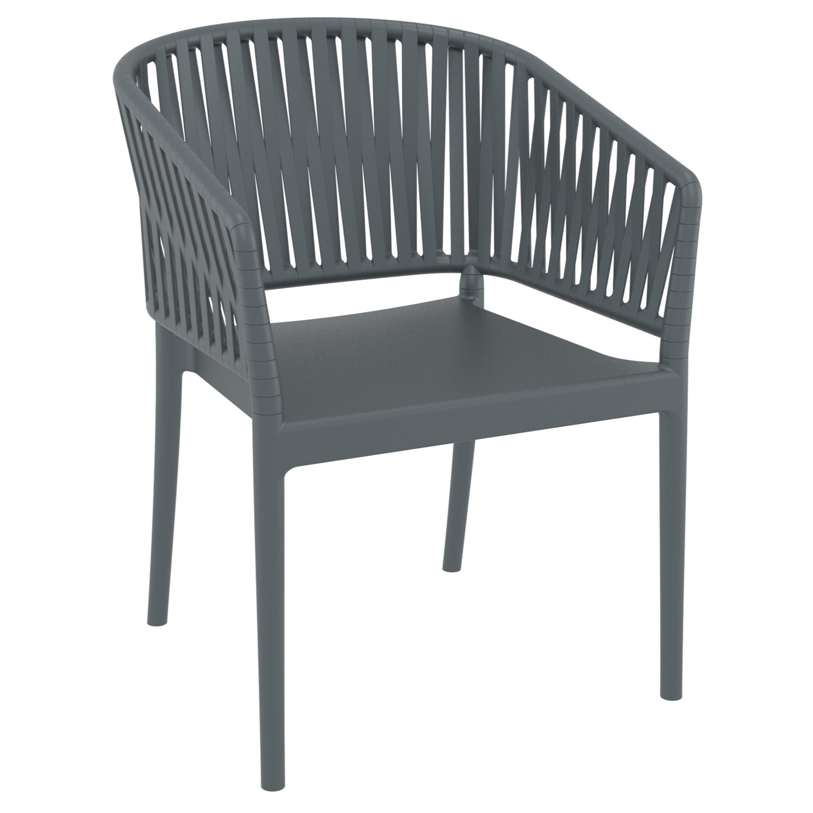 Newport Outdoor Stacking Dining Armchair, Dark Gray