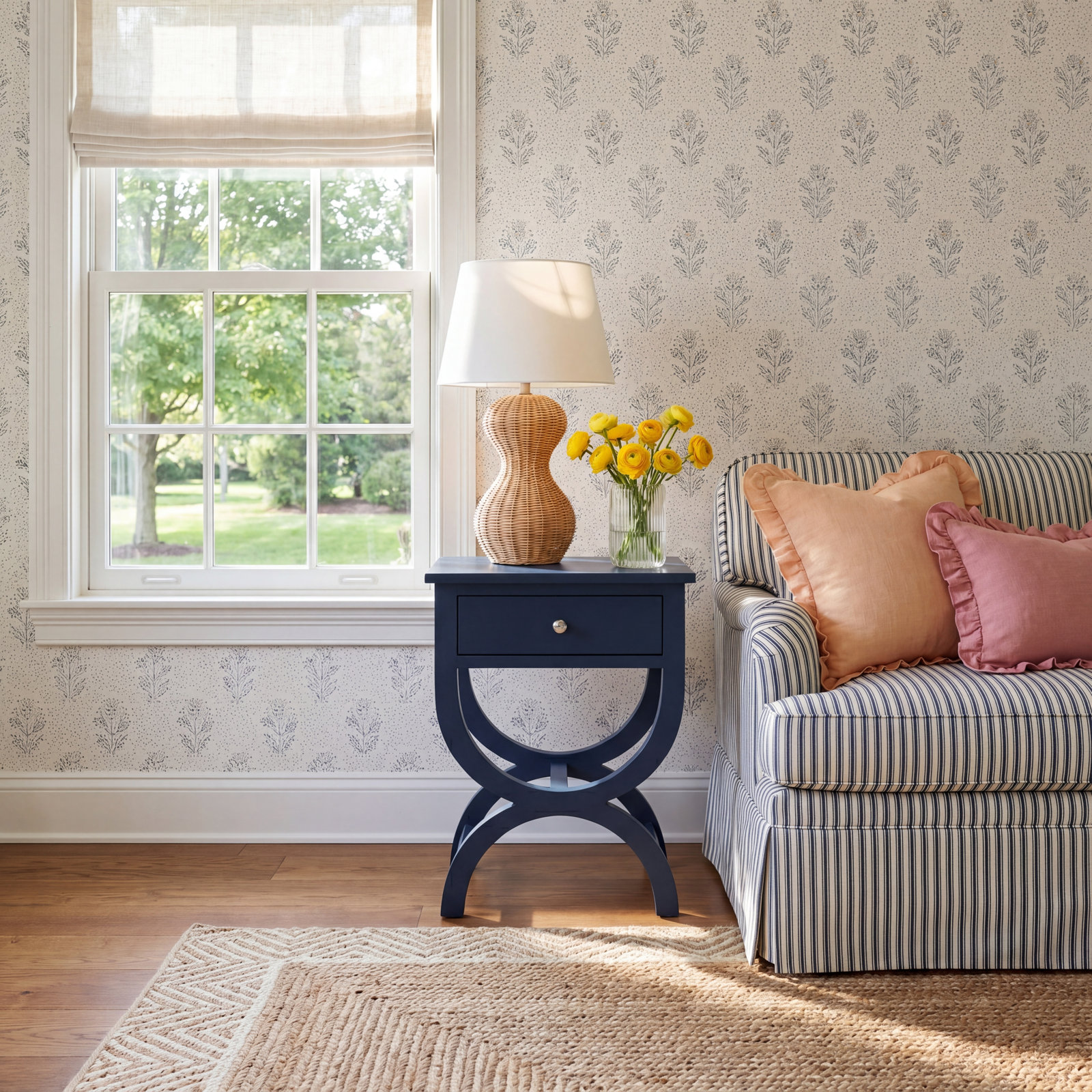 Floris End Table With Storage, Vanilla