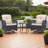 Melendy Wicker 2-Person Outdoor Conversation Set Seating Group with Swivel & Glider Chairs and Glass Top Side Table-1726138849