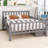 Wood Platform Bed With Guardrails On Both Sides And Two Storage Drawers,-1462259244-1462259245