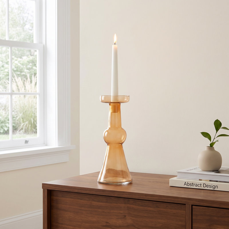 Shania 3.66'' H Glass Tabletop Candlestick