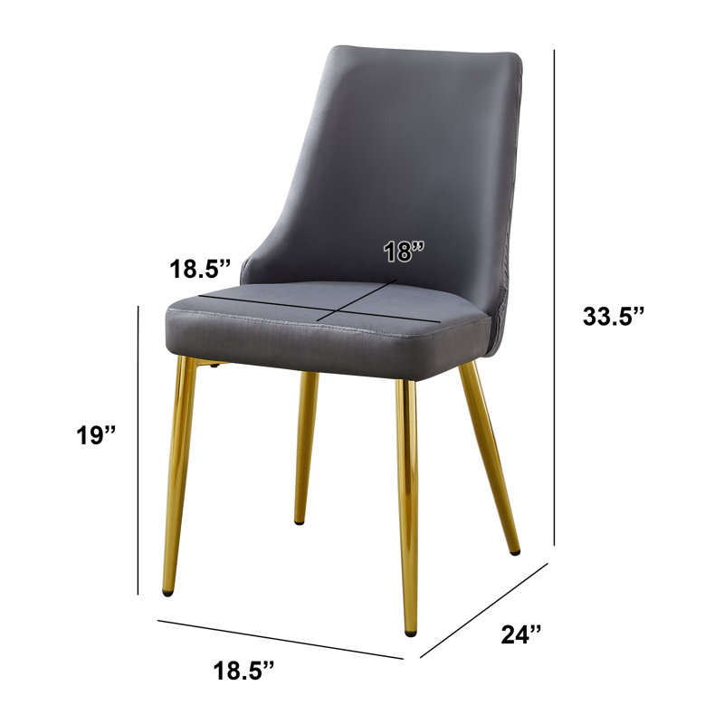 Ensemble de salle à manger rond en verre avec 4 chaises d'appoint en velours, Gris