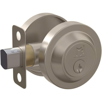 Mega Handles RONN Round Single Cylinder Deadbolt Lock | Modern Keyed Deadbolt for Exterior & Interior Doors | Reversible Handed with Adjustable Latch