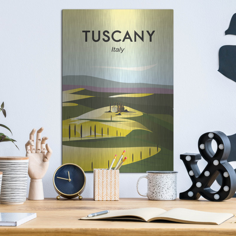 Art mural luxueux en métal «Tuscany» par Omar Escalante, H 16 po x l 12 po