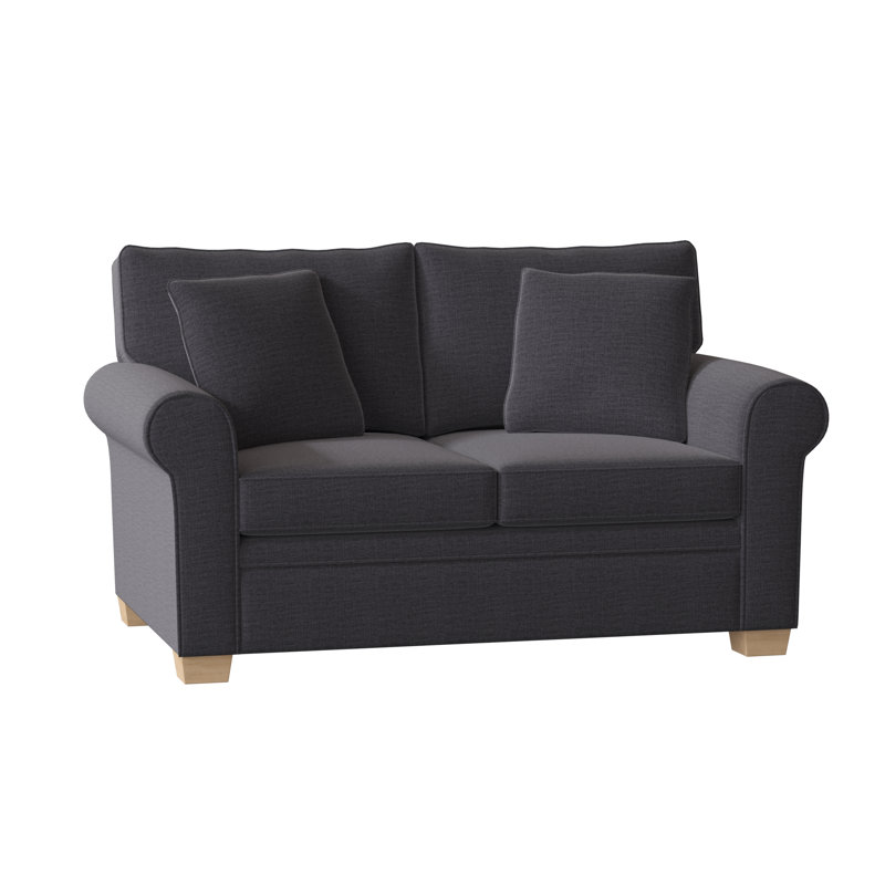 Causeuse à accoudoirs roulés 61 po Quaker, Non fini, Gris anthracite Jango