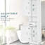 Armoire de rangement mince, armoire de salle de bain haute, tour à linge avec tablette ouverte, tiroir, portes encastrées et tablettes réglables, blanc