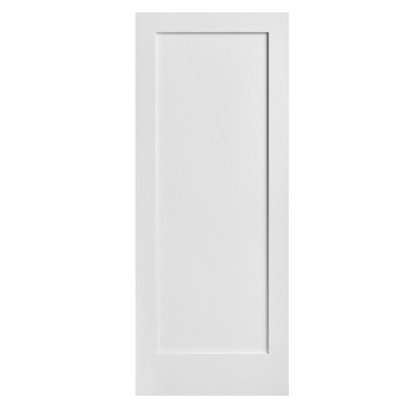 Porte intérieure standard en bois massif apprêté à 1 panneau sans trou, 24 po x 80 po