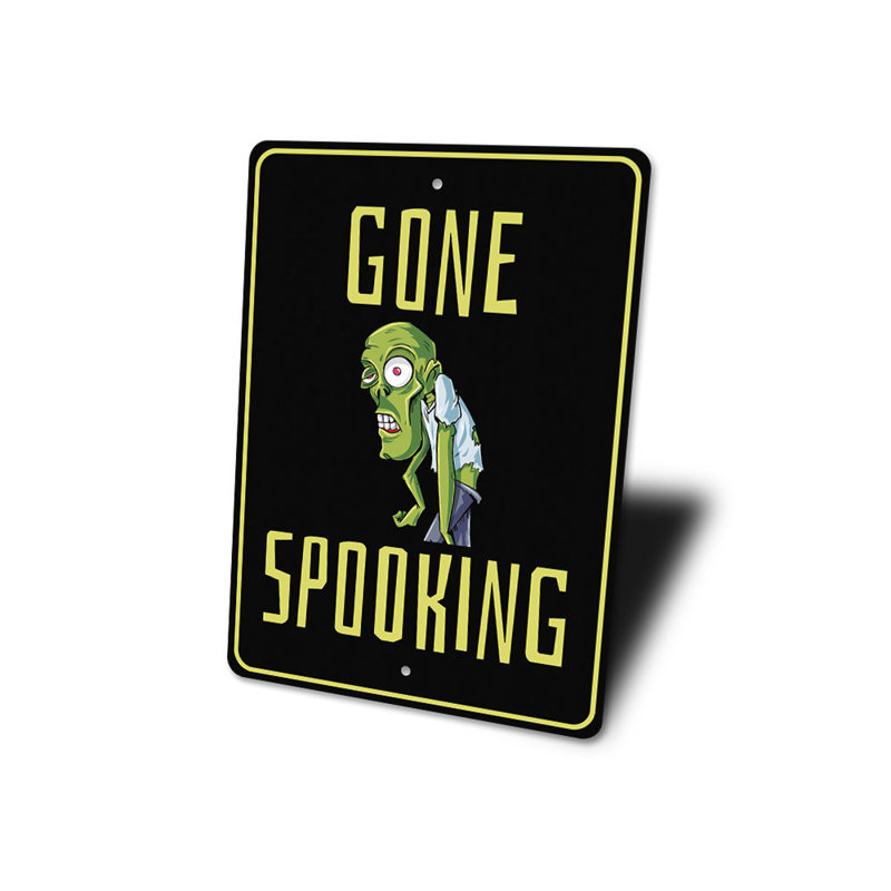 Plaque en aluminium «Gone Spooking», H 18 po x l 12 po x P 0,06 po