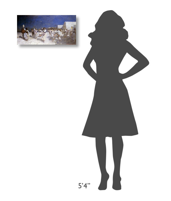 " La Tarantella " by Otto Ludwig Sinding, 11" H x 22" W x 2" D