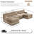U-shaped, breathable, comfortable fringe-trimmed sofa-128969672-128969669