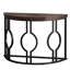 Console demi-lune pour le hall d'entrée, canapé industriel semi-circulaire de 44 pouces avec base géométrique, table d'appoint en bois pour le salon, couloir, vestibule, entrée, brun rustique