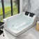 70.9'' x 43.3'' Corner Whirlpool Acrylic Bathtub with Faucet